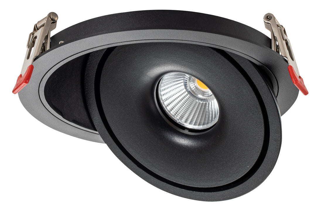 LED COB Downlight 10W ROUND ROTATABLE BLACK - BRIDGELUX