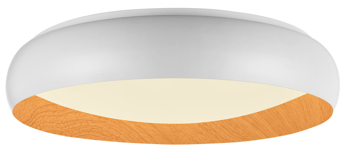 LED Ceiling Light 36W White/Wood Body CCT