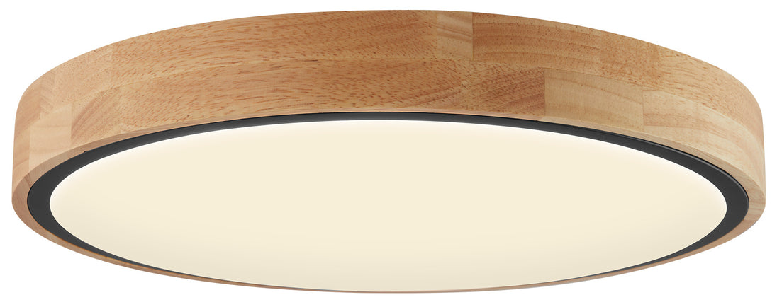 LED Ceiling Light 60W Black/Wood Body CCT + Remote Control