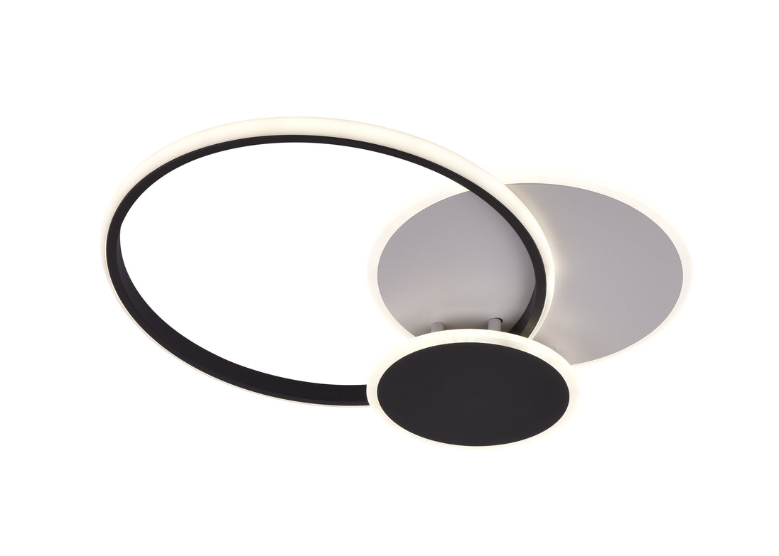 LED Ceiling Light 78W White/Black Body CCT + Remote Control