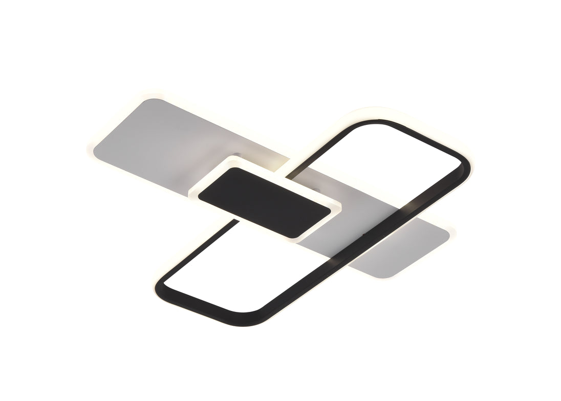 LED Ceiling Light 68W White/Black Body CCT + Remote Control