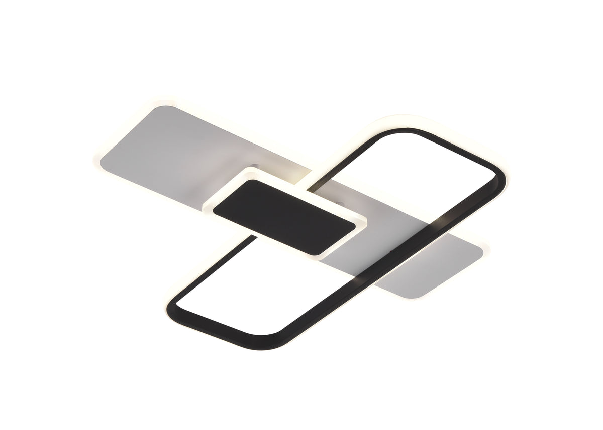 LED Ceiling Light 68W White/Black Body CCT + Remote Control