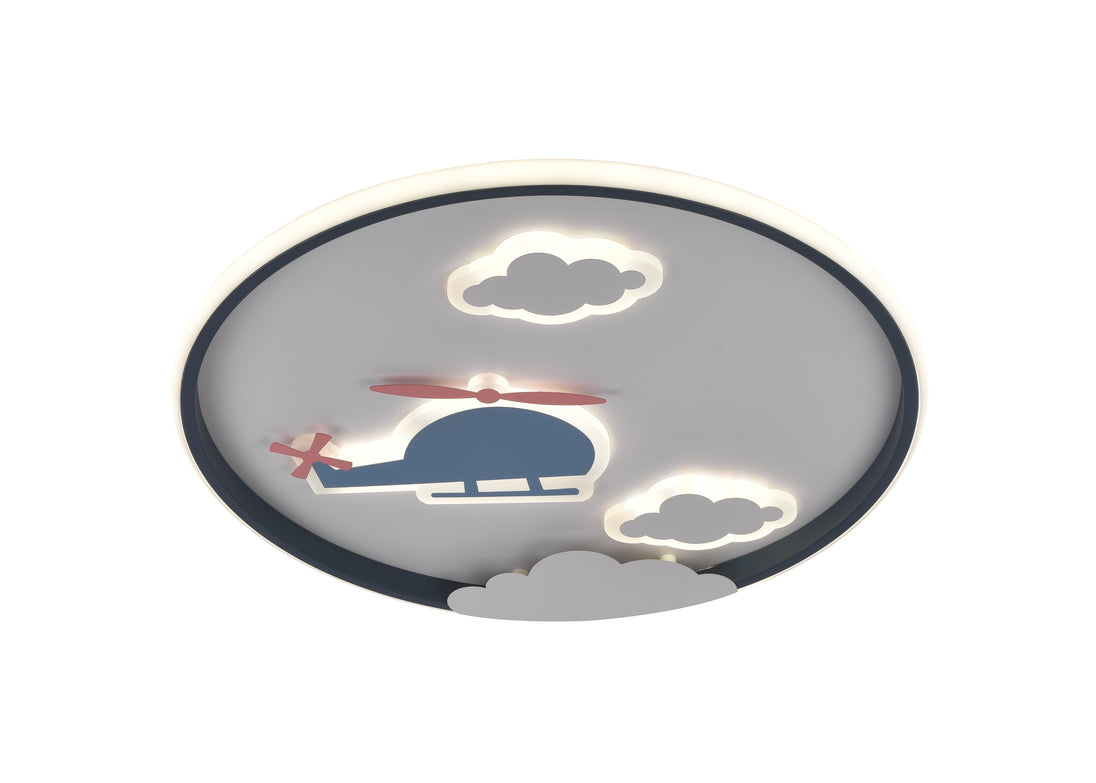 LED Ceiling Light 78W White/Black Body CCT + Remote Control