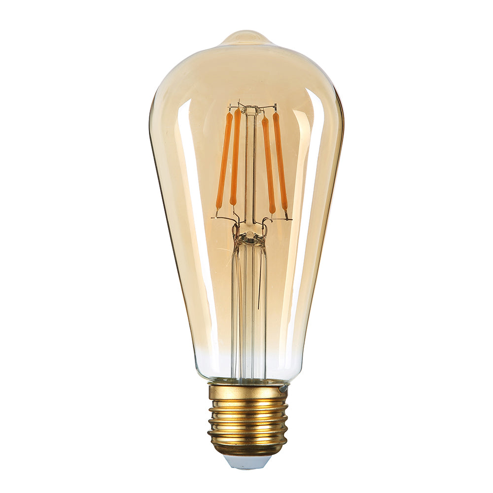 LED Candle ST64 8W Golden Glass Dimmable