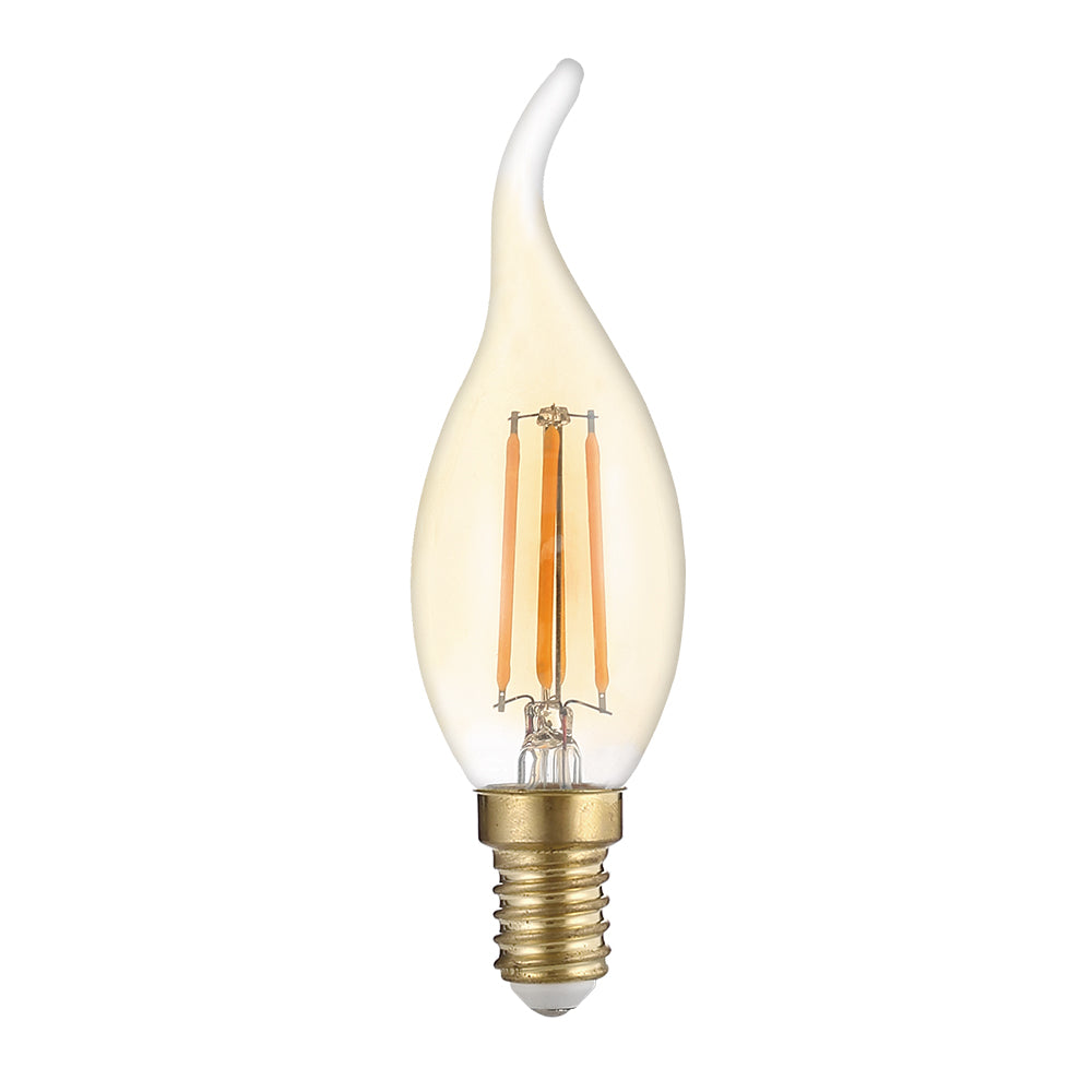 LED Candle Bulb E14 T35 Golden Glass