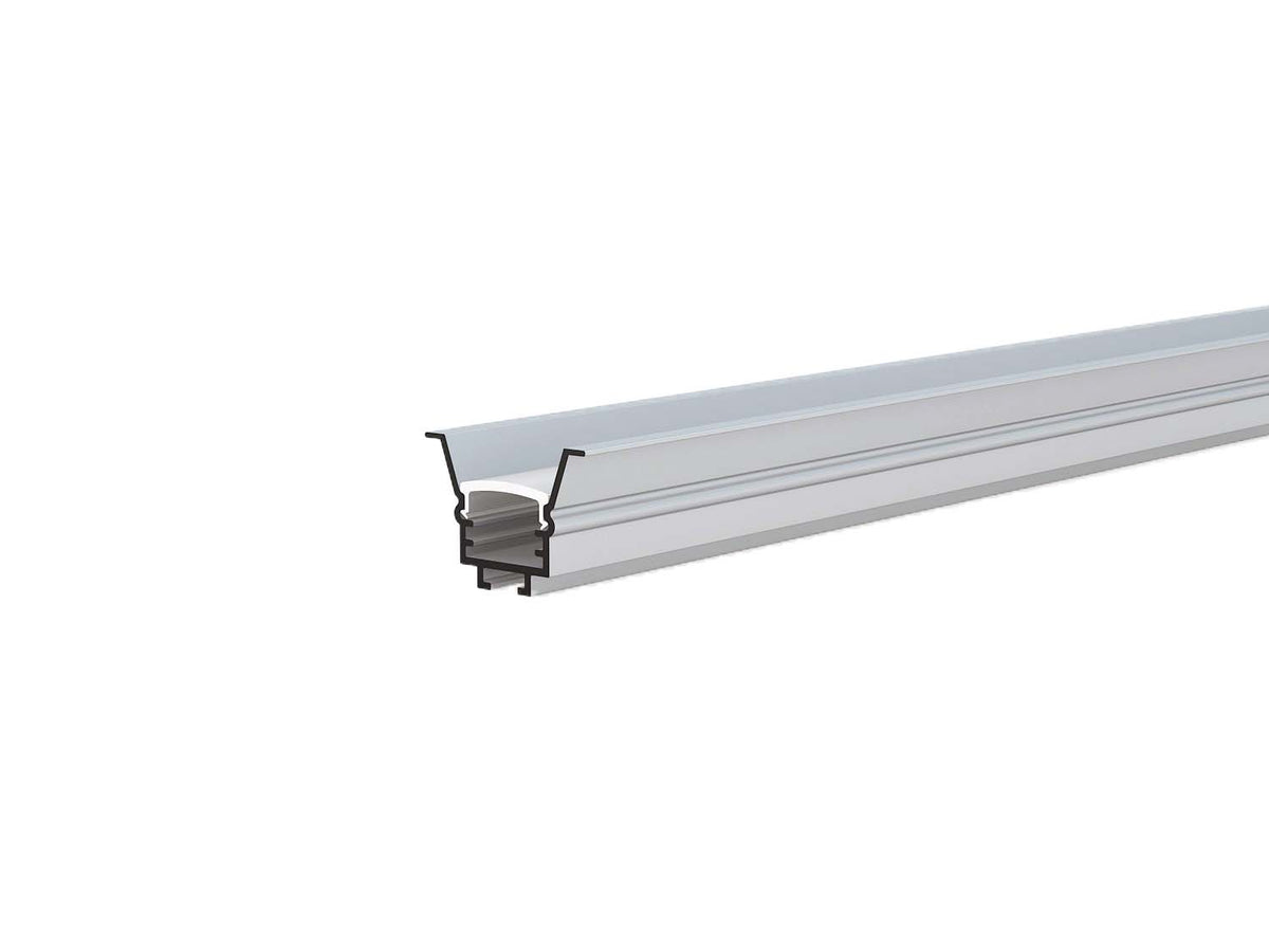 Aluminium Profile for LED Strip Silver Body/White Cover L=2M