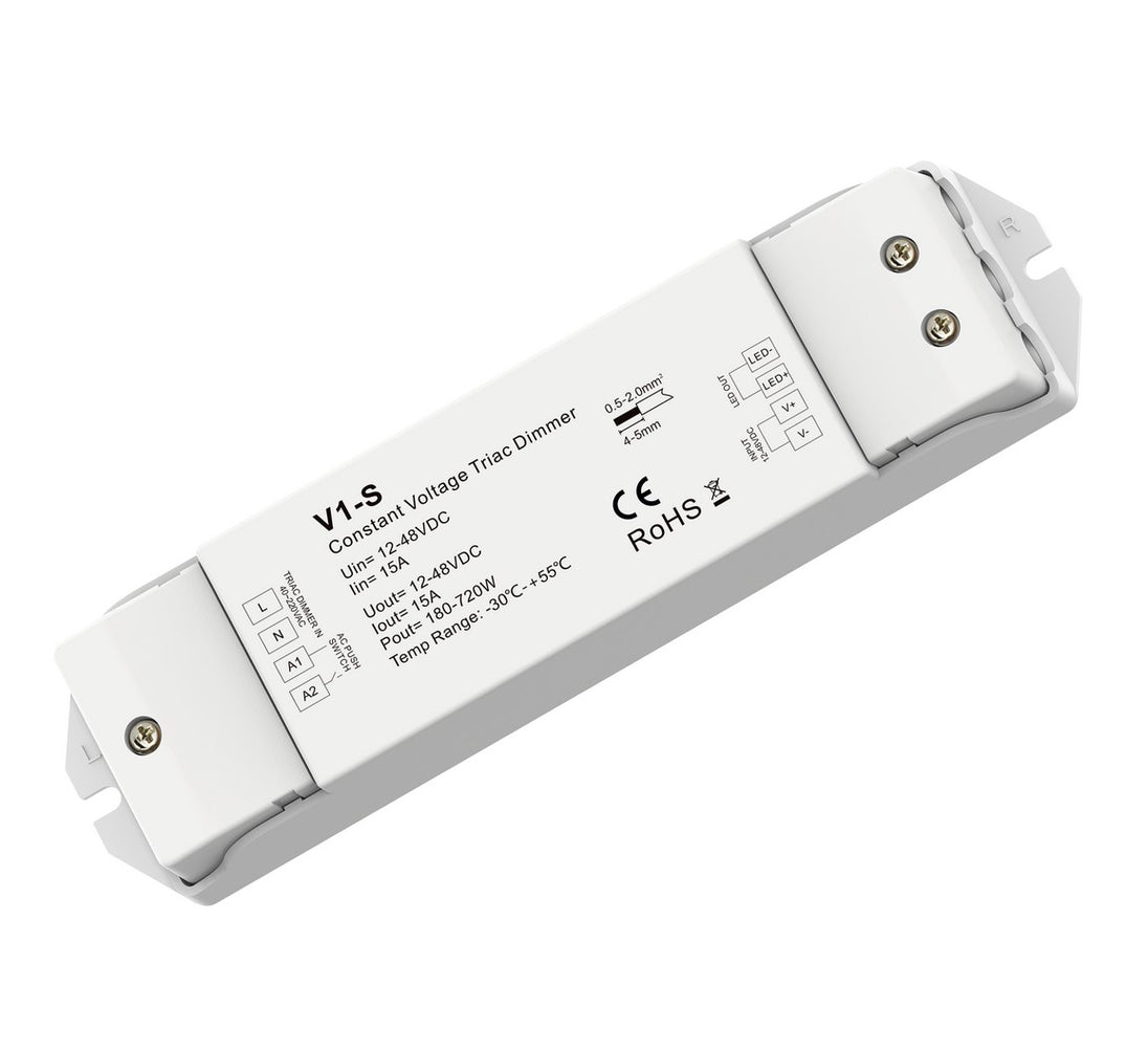 Triac Dimmer DC12-48V 15A*1CH AC100-220V + Pusch Switch