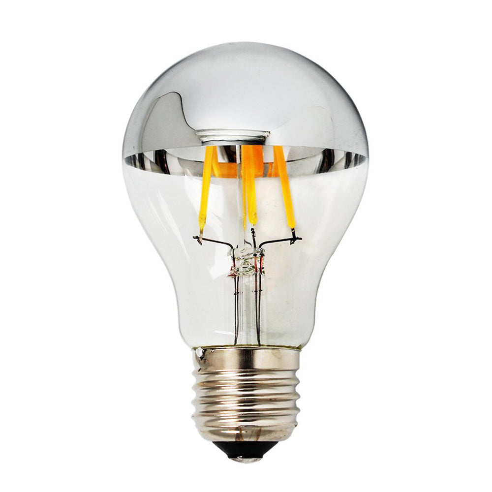 LED Bulb A60 E27 Half Silver Glass