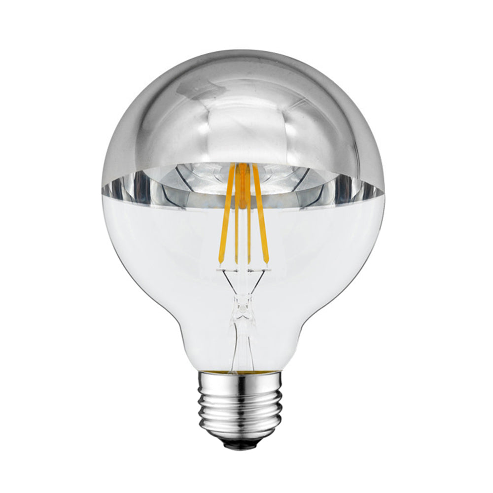 LED Bulb G95 E27 Half Silver Glass