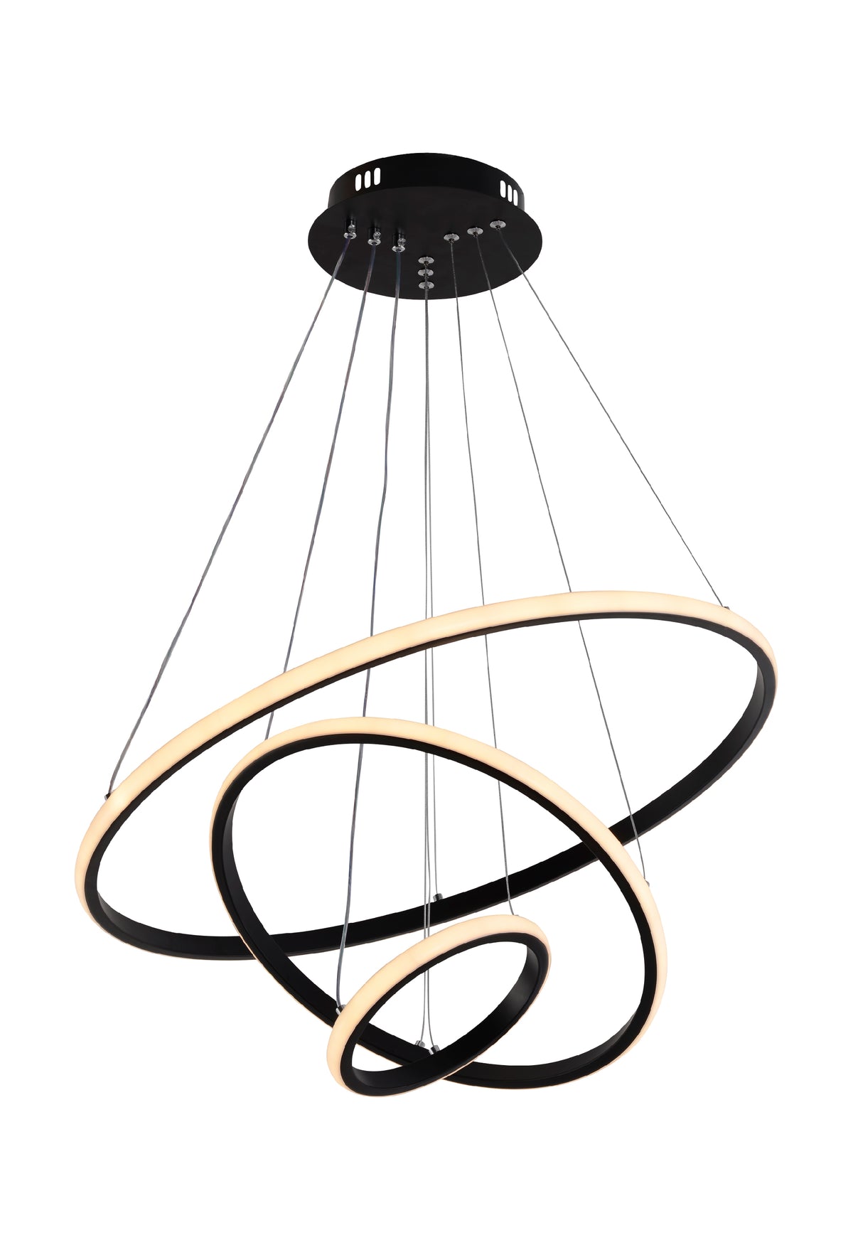 LED Pendant Lamp CCT 78W Black Dimmable + Remote Control