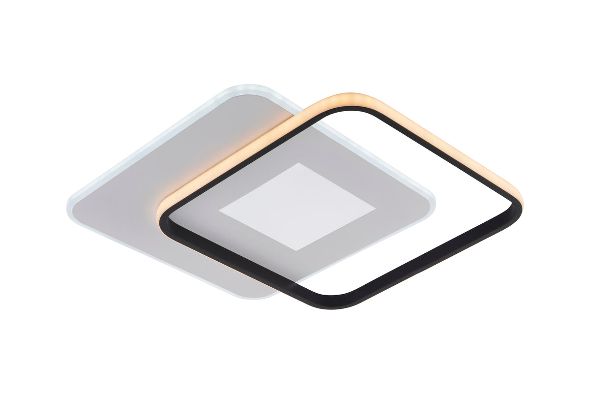 LED Ceiling Lamp CCT 60W White+Black Dimmable + Remote Control