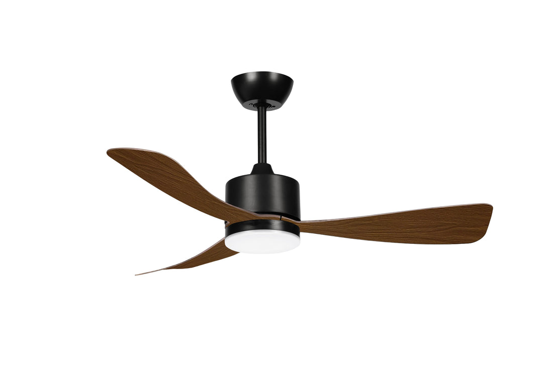 LED FAN Ceiling 18W/3CCT Black/Wood + Remote Control