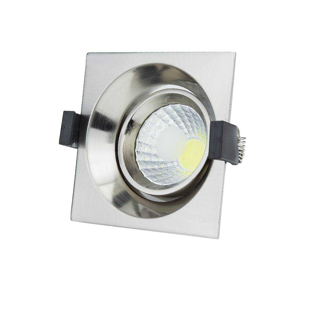 LED COB Downlight Square Inox Build-In