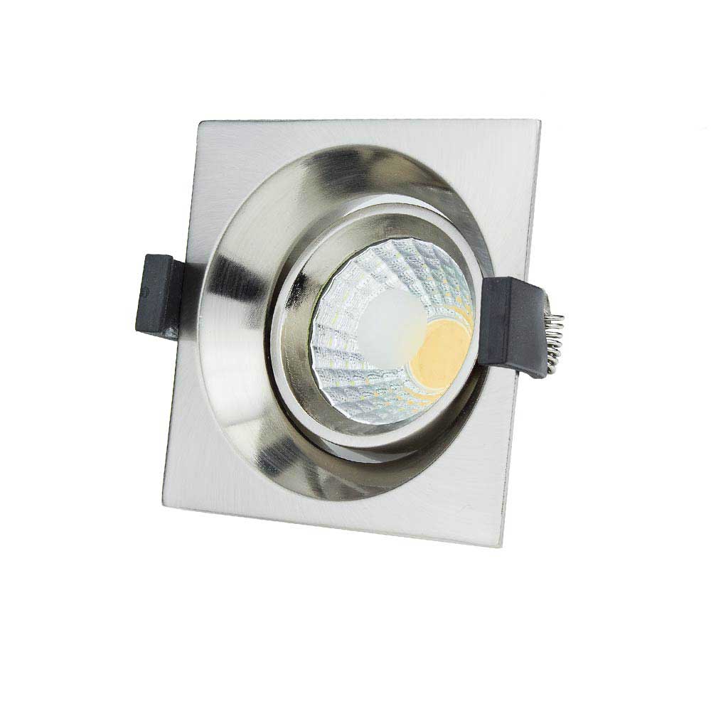 LED COB Downlight Square Inox Build-In