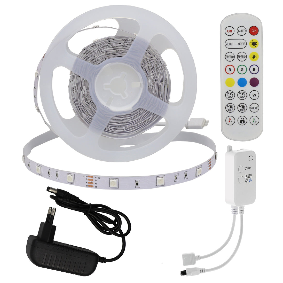 LED Strip Set Adapter + Bluetooth Music + Remote 30 LEDs