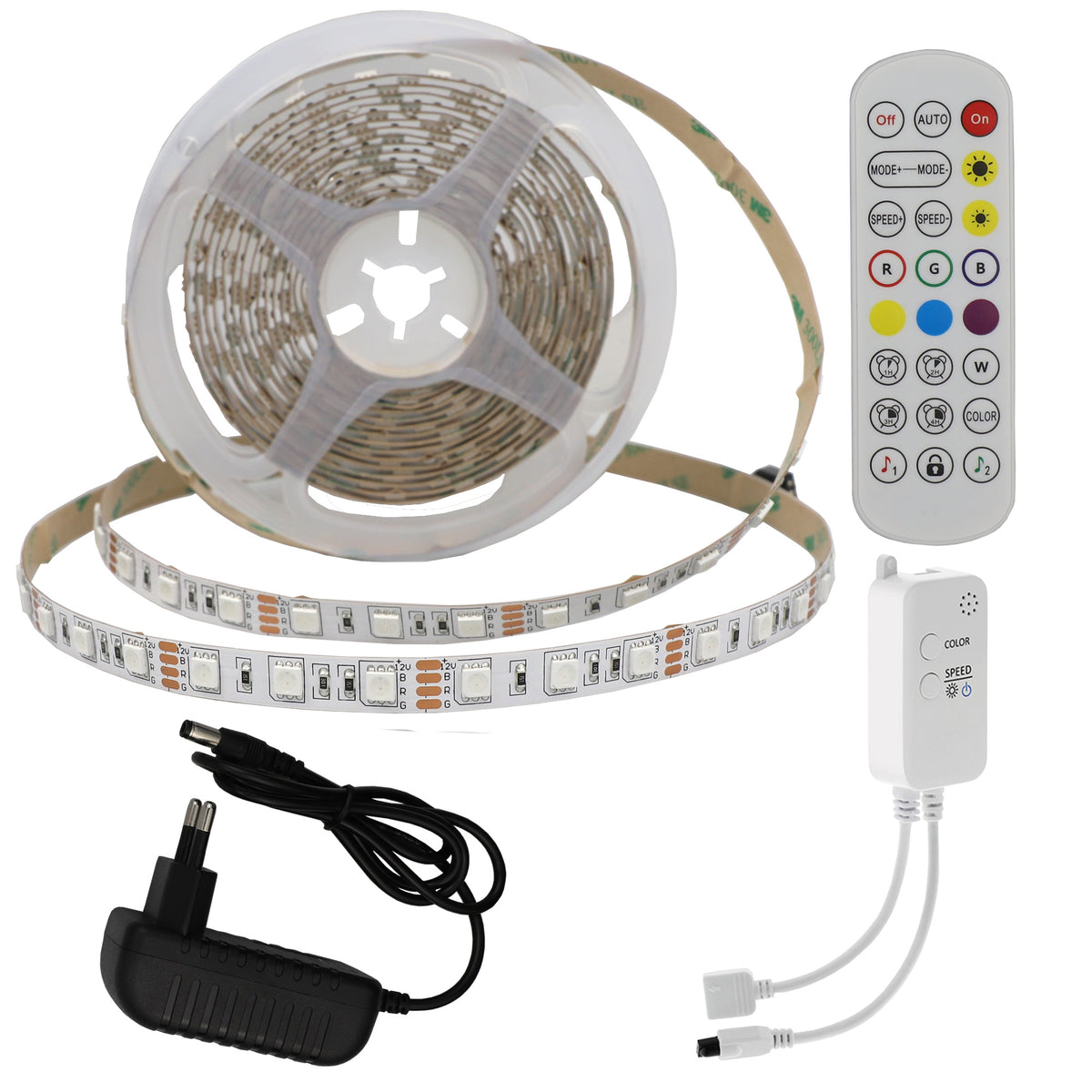 LED Strip Set Adapter + Bluetooth Music + Remote 60 LEDs