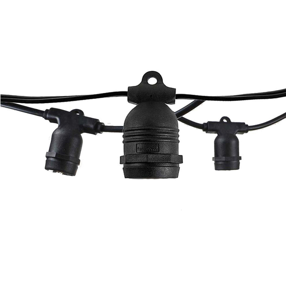 Outdoor String Light 15PCS E27 14.4M Fixed Sockets - Bulbs Not Included
