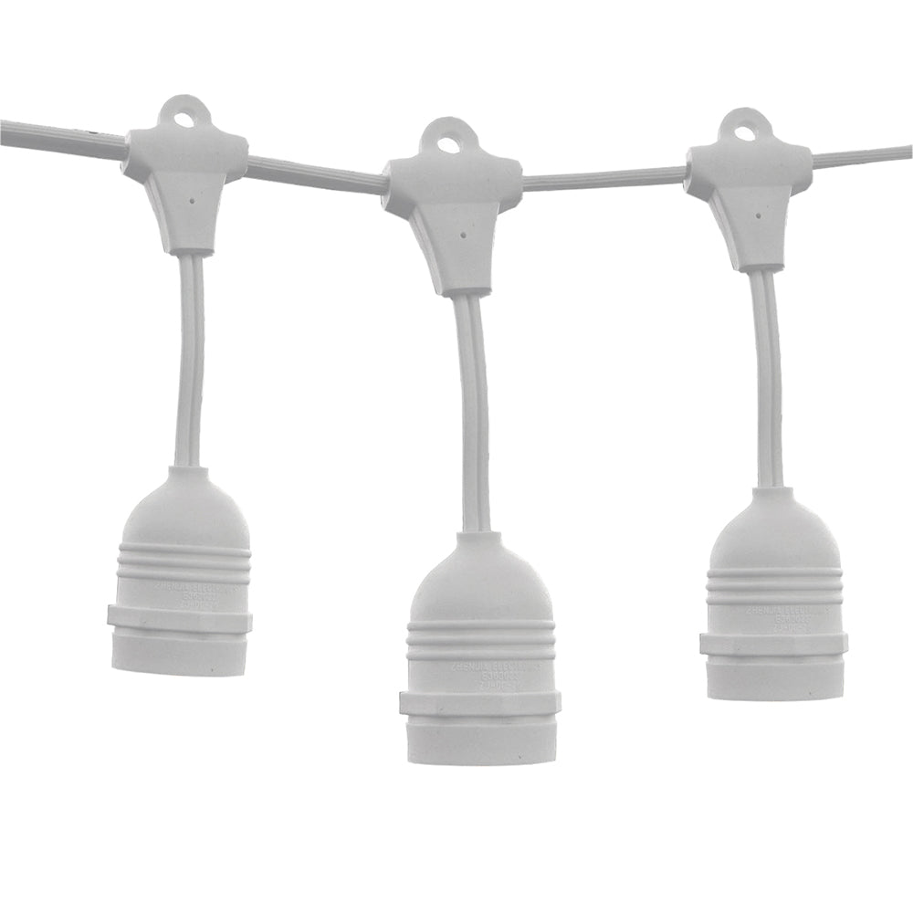 Outdoor String Light White 15PCS E27 14.4M Suspended Sockets - Bulbs Not Included