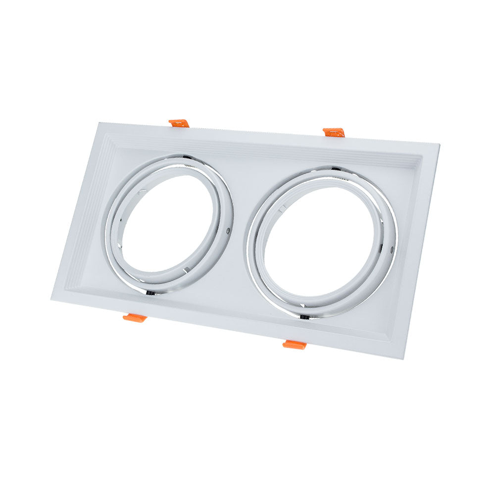 Rectangular 2xAR111 Rings Adjustable