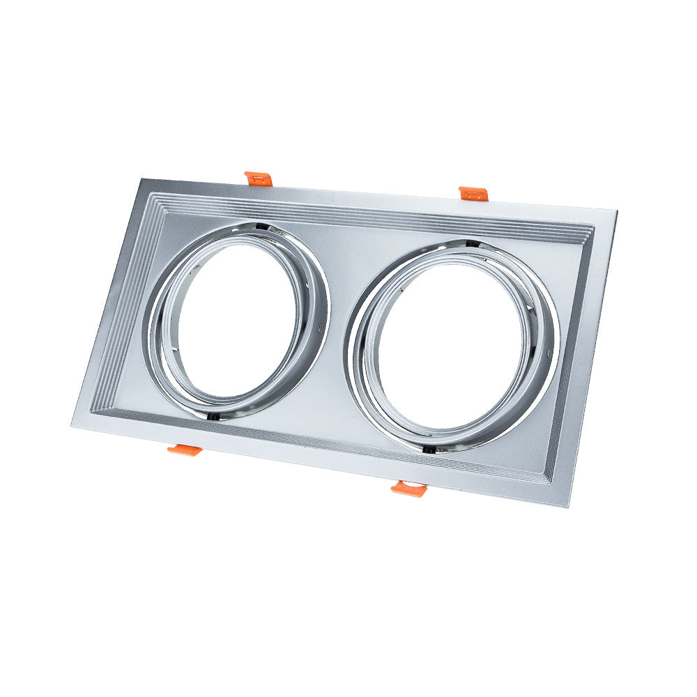 Rectangular 2xAR111 Rings Adjustable