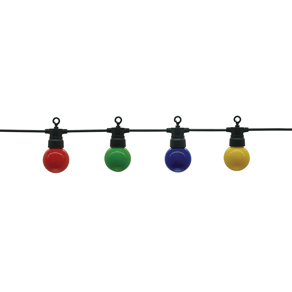 White Outdoor String Light Colorful Bulbs 20pc