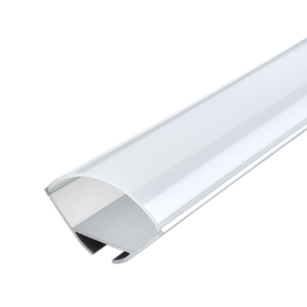 Aluminium Profile For LED Strip Silver Body White Cover L=2m