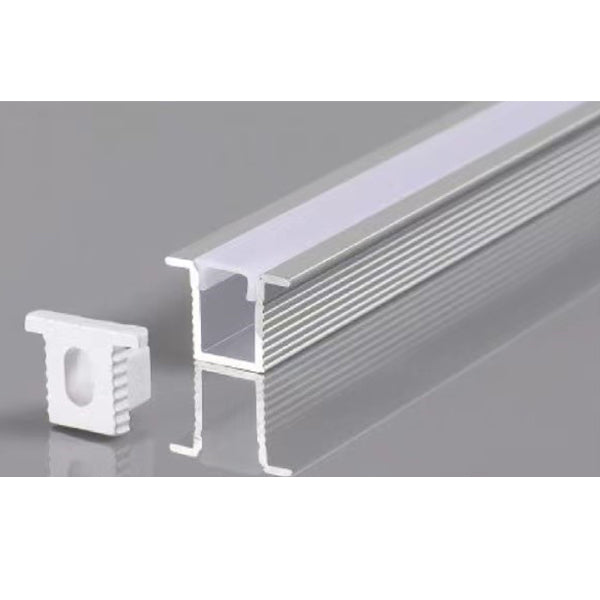 Aluminium Profile For LED Strip Silver Body and White Cover L=2