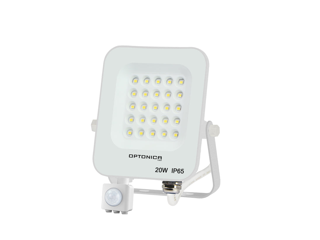 LED SMD Floodlight White Body IP65 With Sensor