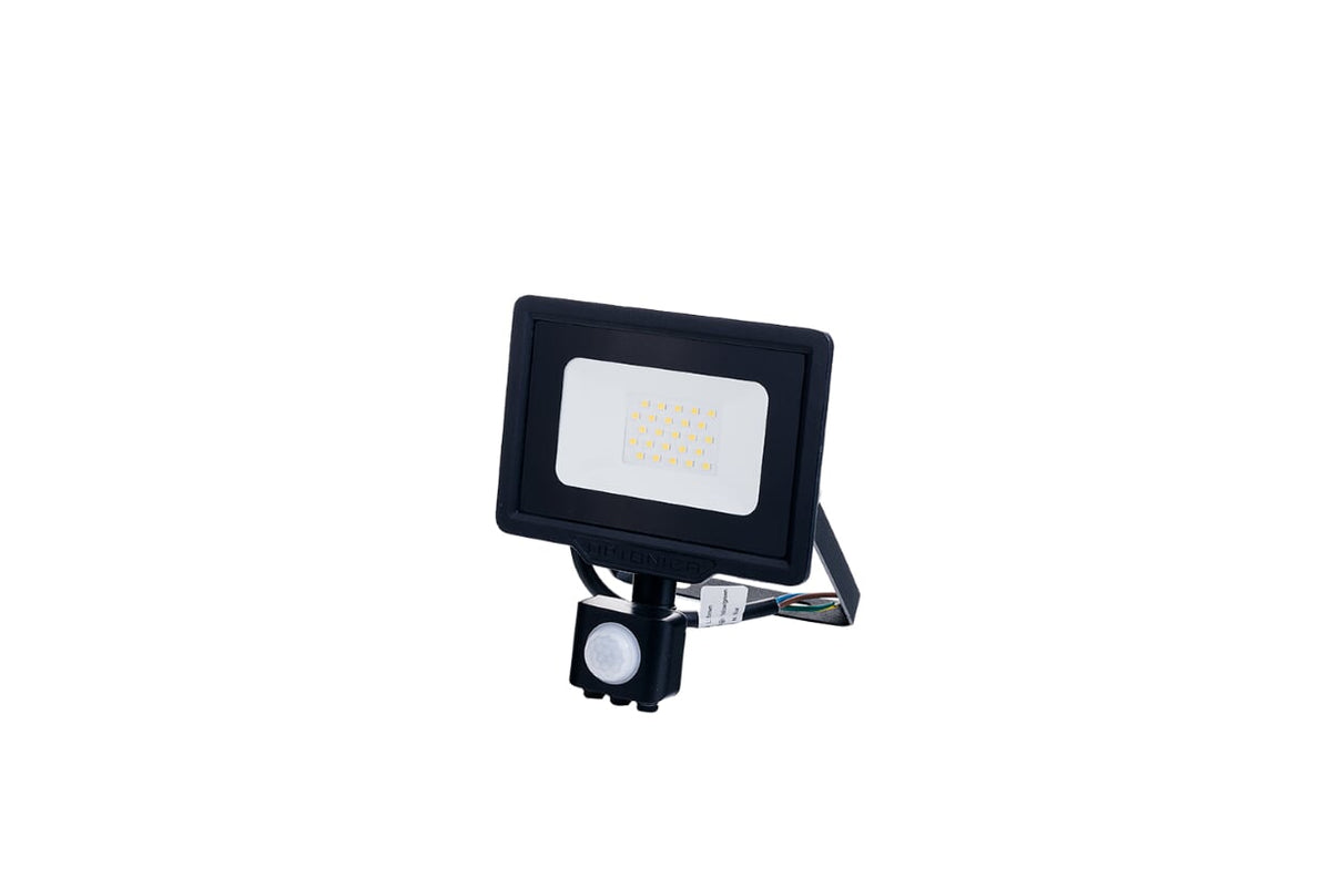 LED SMD Floodlight Black City Line With PIR Sensor