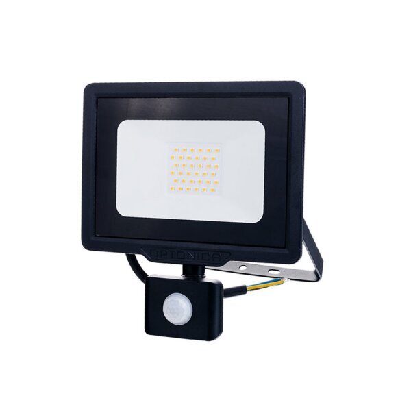 LED SMD Floodlight Black City Line With PIR Sensor Cable 70 cm