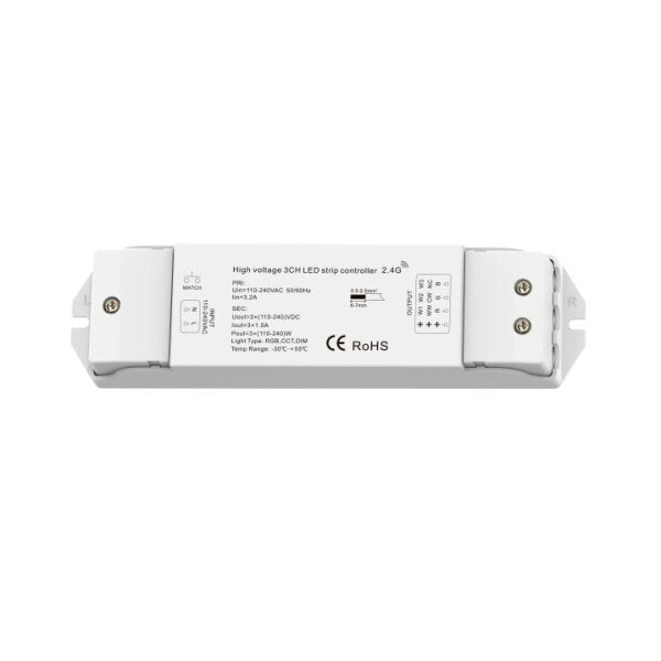 RGB/CCT/Dimming 3 Channel High Voltage LED Strip Controller