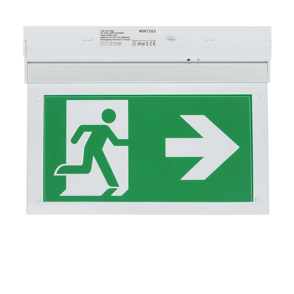 LED Wall Surface Emergency Exit Light 3 Hours Emergency Duration With PVC Legend