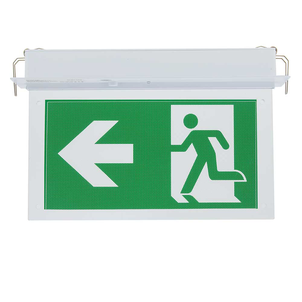LED Recessed Fixed Emergency Exit Light 3 Hours Duration With PVC Legend