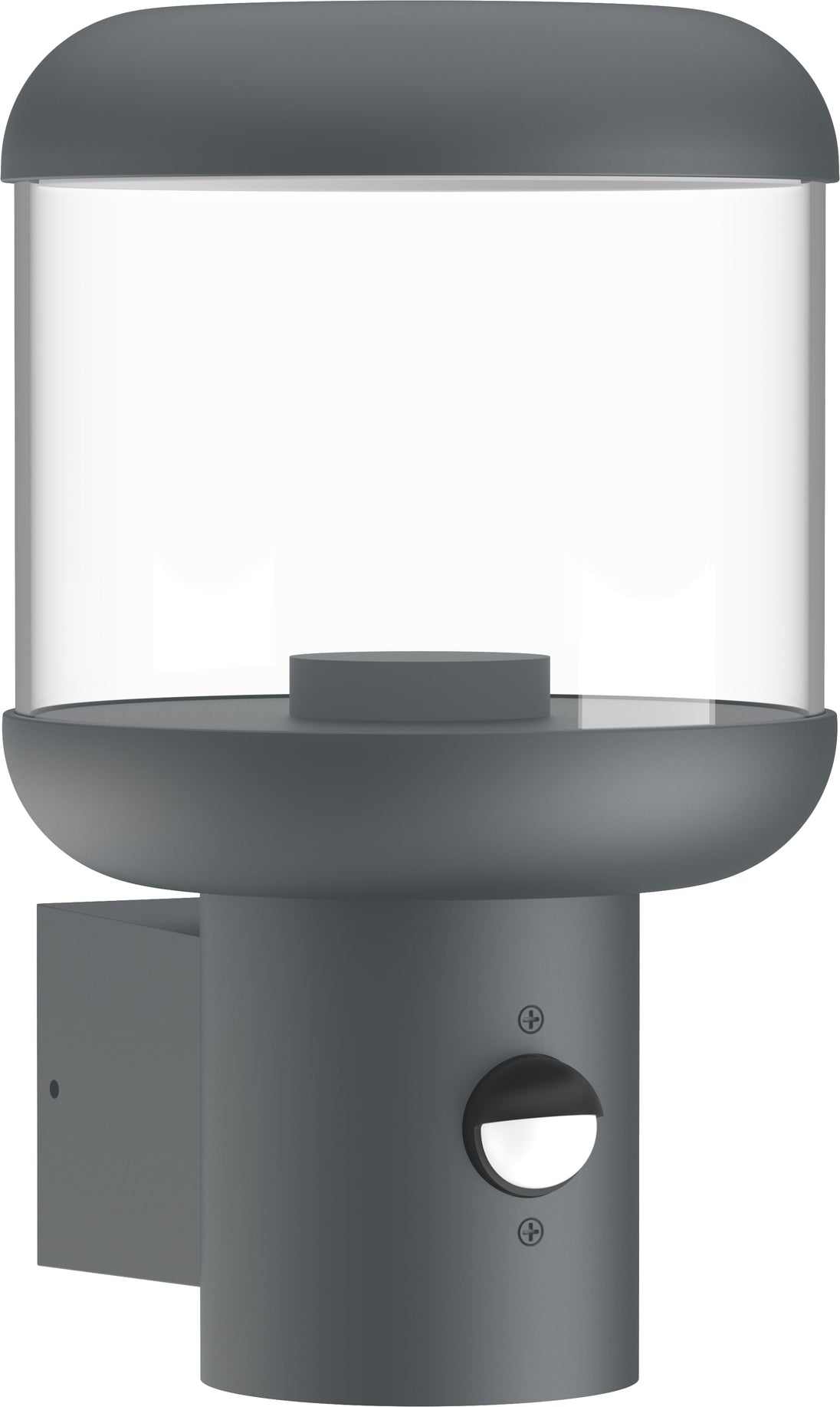 Wall Lamp Aluminium Clear PC E27 Socket IP54 + PIR SENSOR