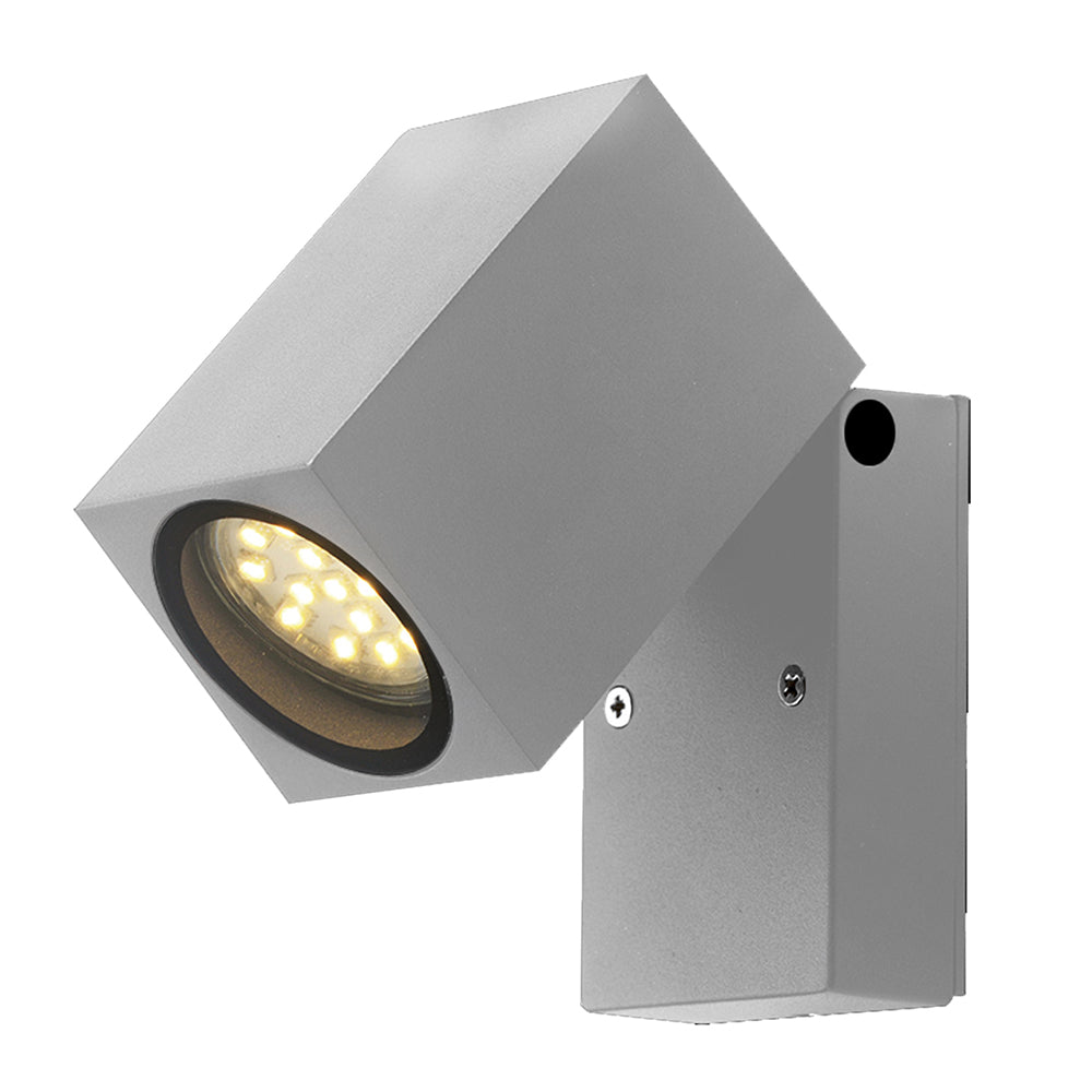 Wall Lamp Silver Body GU10 Socket Aluminium