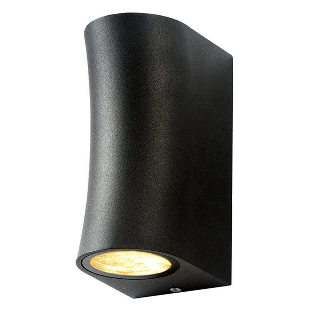 WALL LAMP ALUMINIUM BLACK BODY 2xGU10 SOCKET