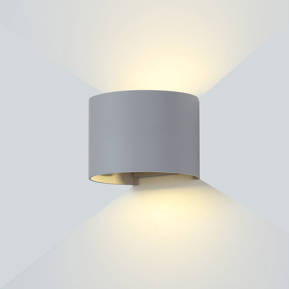 LED Wall Light Grey Body Round