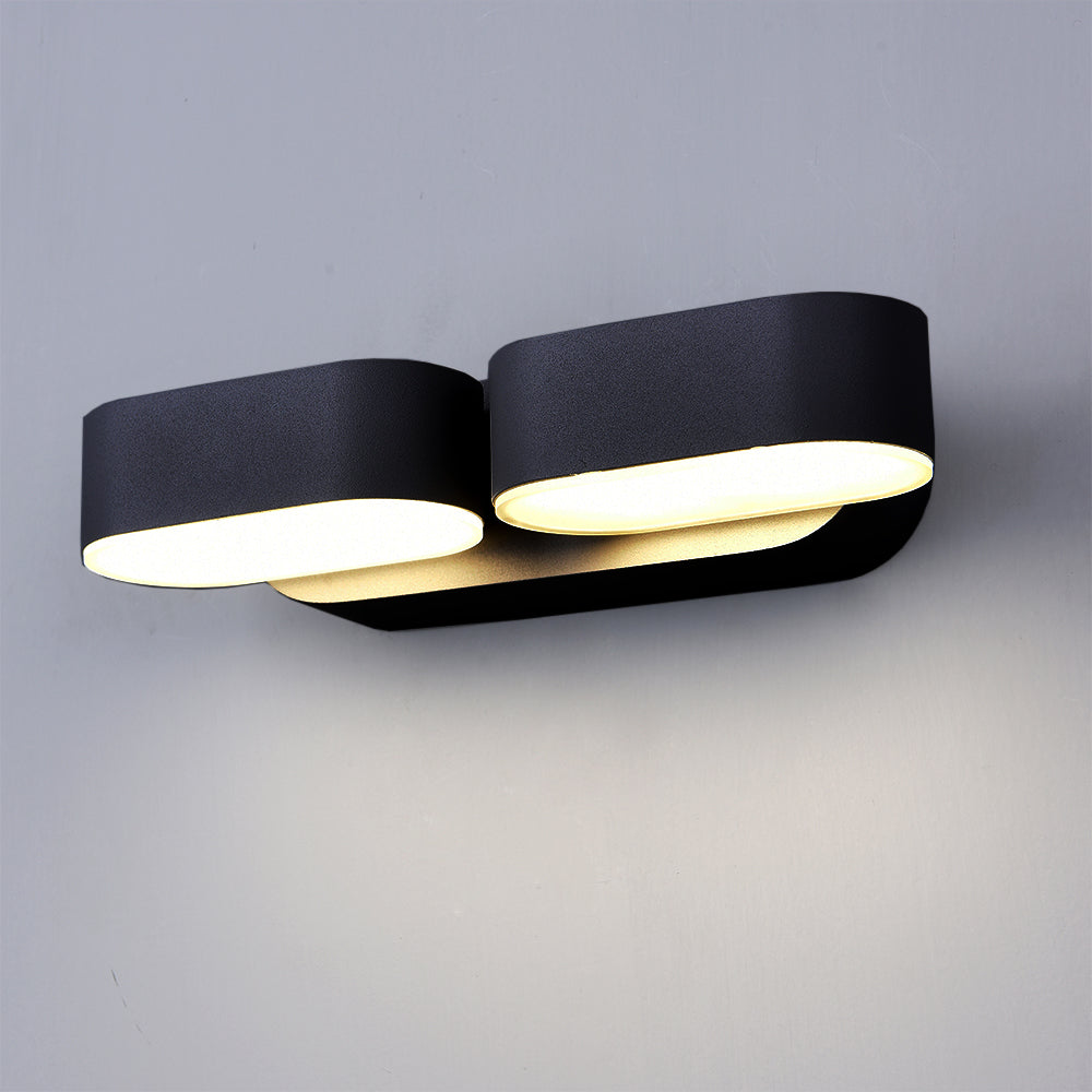 LED Wall Light Epistar 2x6W Black Body Rotatable