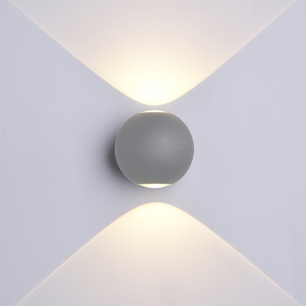 LED Wall Light Round Grey Body