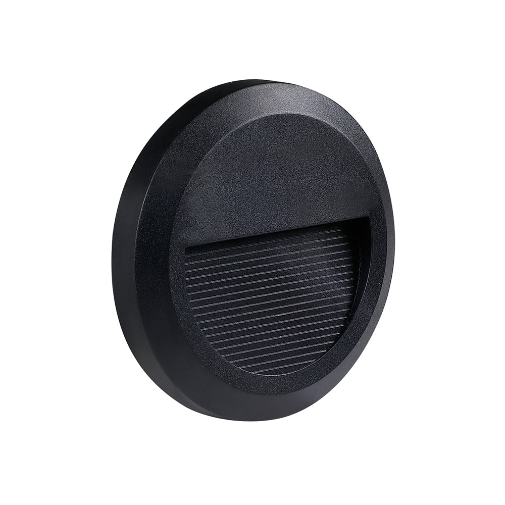 LED Step Light Round Black
