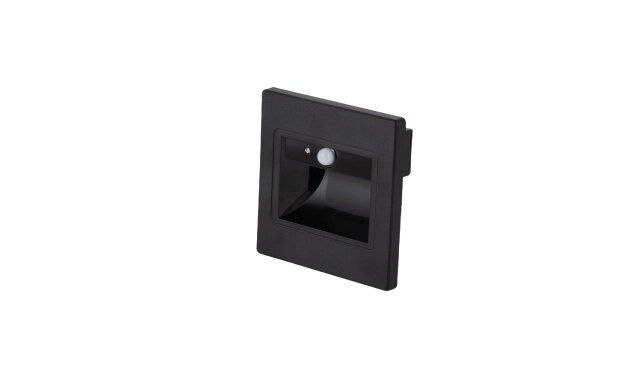 LED Step Light Square 1W 4000K IP20 Black + Sensor