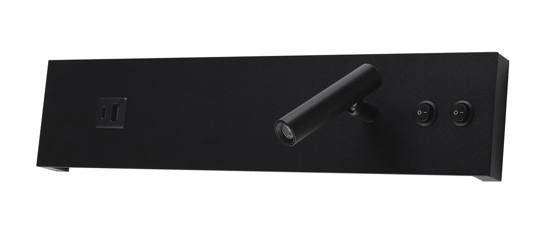 LED Cabinet Light 11W IP20 with ON/OFF - Switch + USB Black 4200K