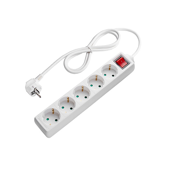 Power Strip 5 Sockets + ON/OFF button