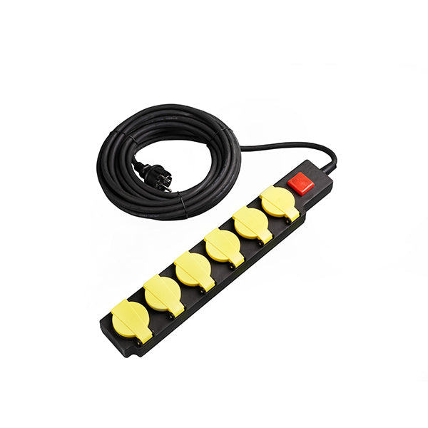 Power Strip 6 Sockets IP44 + ON/OFF button