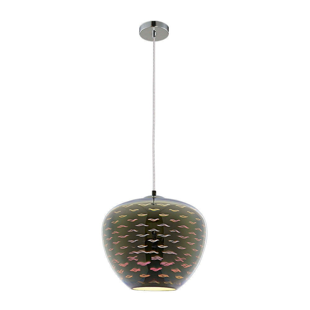 3D Glass Pendant D290 Chrome Seagull
