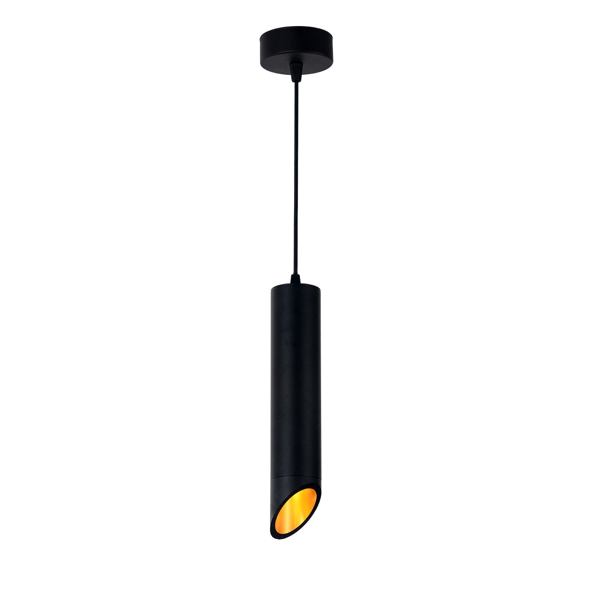 Hanging Fixture Black Body Gold Inner Range GU10, MR16 Fitting