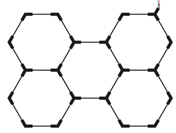 Hexagon Lights SET 5HEXS 192W med tillbehör